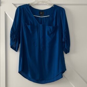 Anthropologie Maeve Deep Blue Blouse, XS